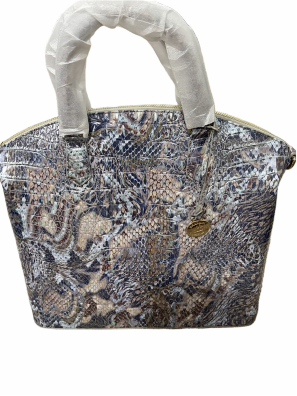 NWT BRAHMIN Melbourne Large Duxbury Satchel Icy Python retails $365